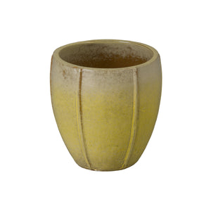 Crest 13 in. Round Yellow Snow Ceramic Planter