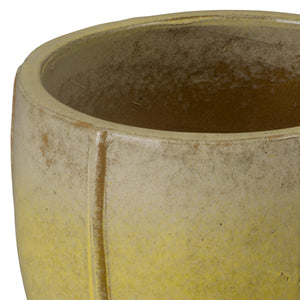 Crest Set of 4 Round Yellow Snow Ceramic Planters