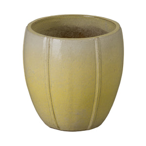 Crest 16.5 in. Round Yellow Snow Ceramic Planter