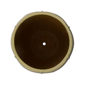 Crest 16.5 in. Round Yellow Snow Ceramic Planter