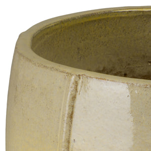 Crest 20 in. Round Yellow Snow Ceramic Planter