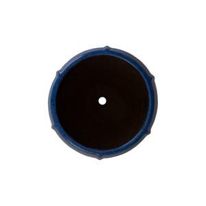 Crest Set of 3 Tall Round Blue Snow Ceramic Planters