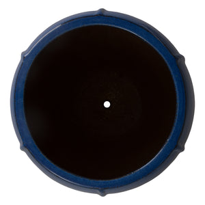 Crest 25 in. Tall Round Blue Snow Ceramic Planter
