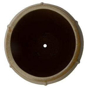 Crest 25 in. Tall Round Yellow Snow Ceramic Planter