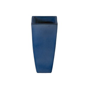 Quad Set of 3 Square Blue Snow Ceramic Planters