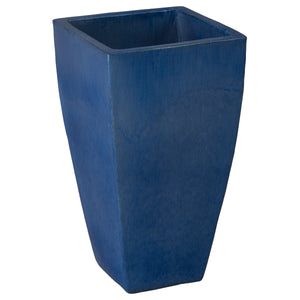 Quad 29.5 in. Square Blue Snow Ceramic Planter