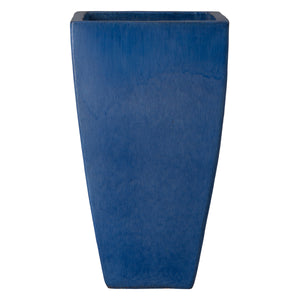 Quad 29.5 in. Square Blue Snow Ceramic Planter