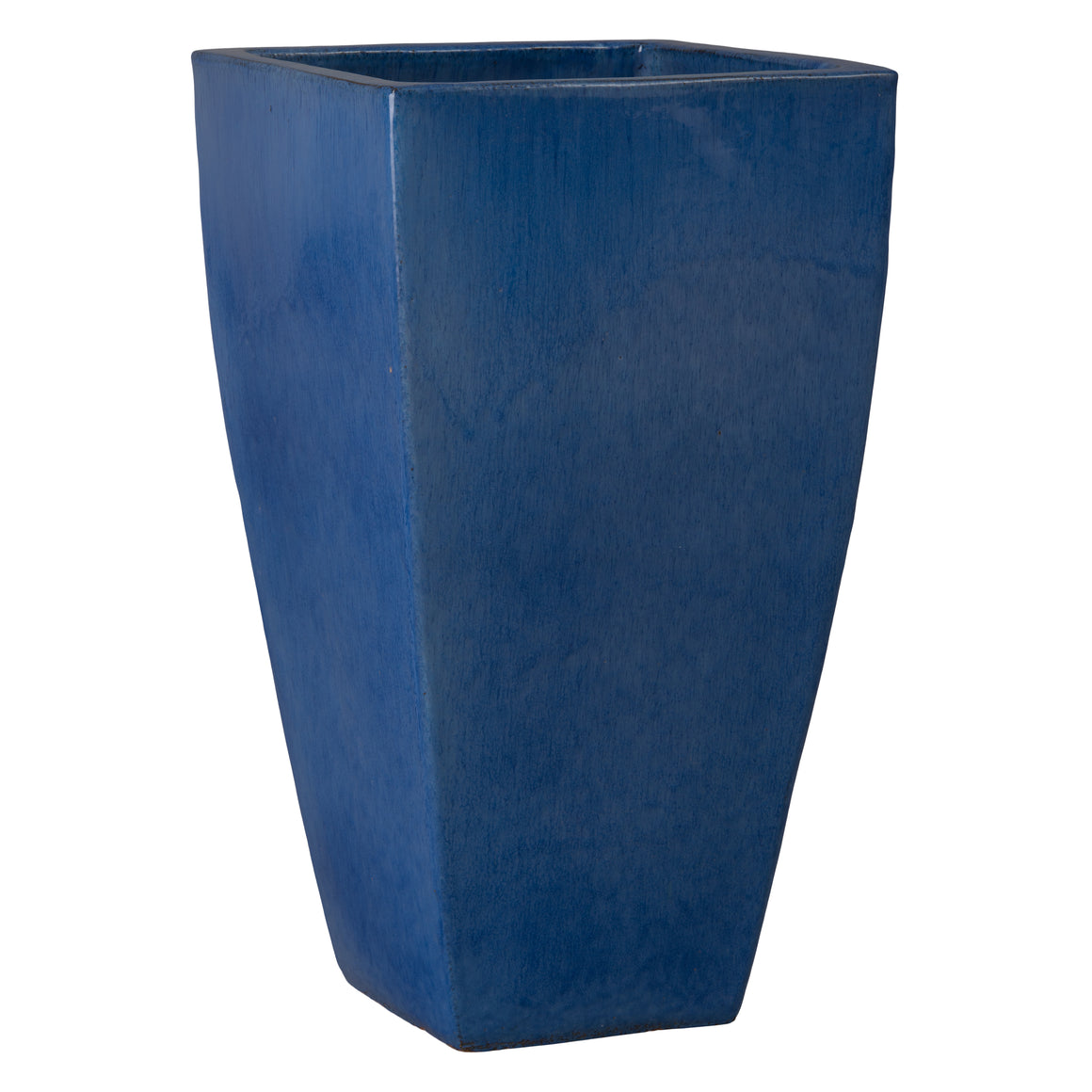 Quad 29.5 in. Square Blue Snow Ceramic Planter