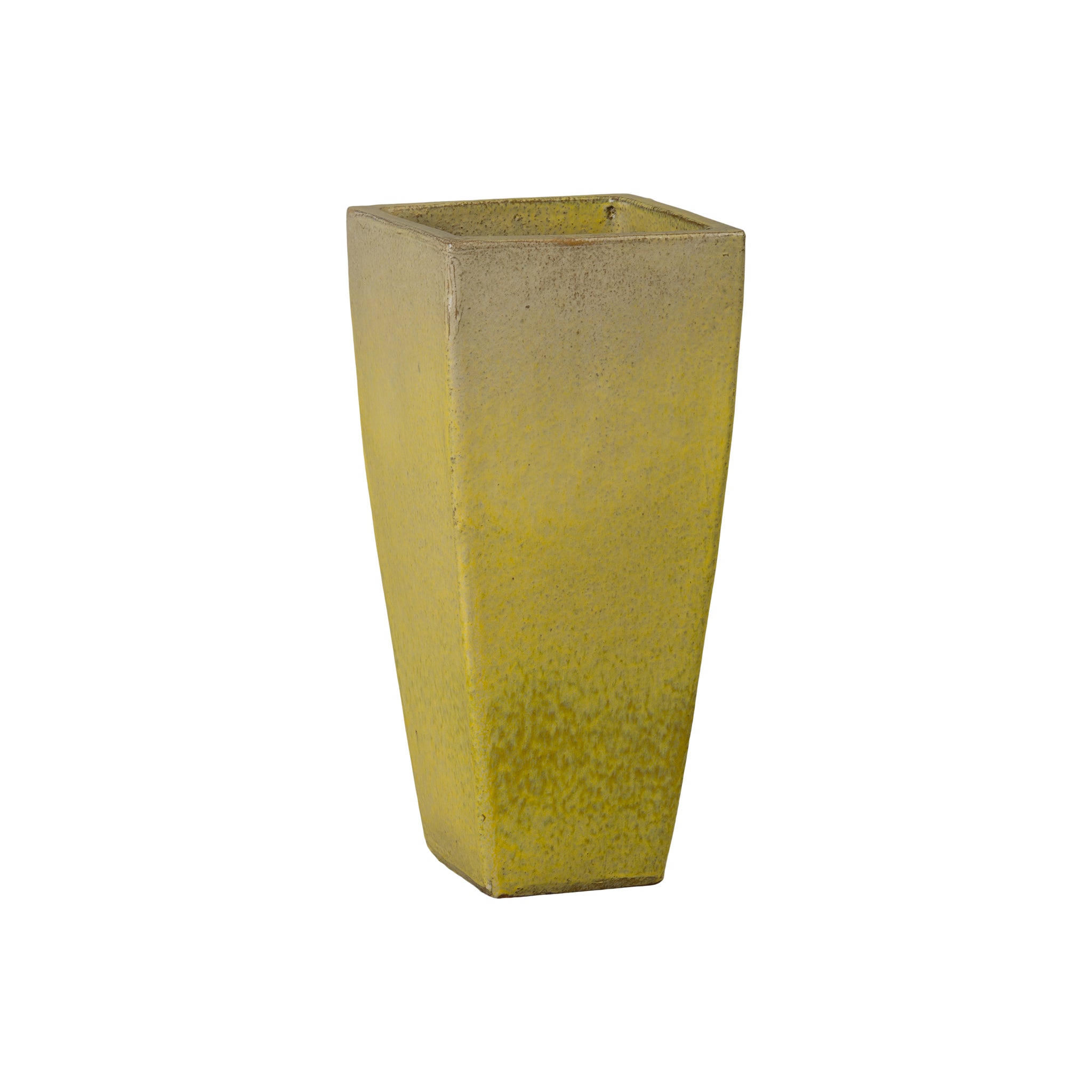 yellow planter indoor Quad 20 in. Square Yellow Snow Ceramic Planter