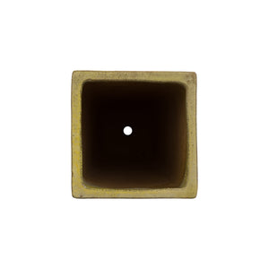 Square Yellow Snow Quad Ceramic Planters-s/3
