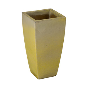 Square Yellow Snow Quad Ceramic Planters-s/3