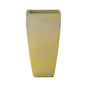 Square Yellow Snow Quad Ceramic Planters-s/3