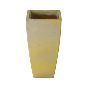 Square Yellow Snow Quad Ceramic Planters-s/3