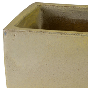 Square Yellow Snow Quad Ceramic Planters-s/3