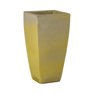 Square Yellow Snow Quad Ceramic Planters-s/3