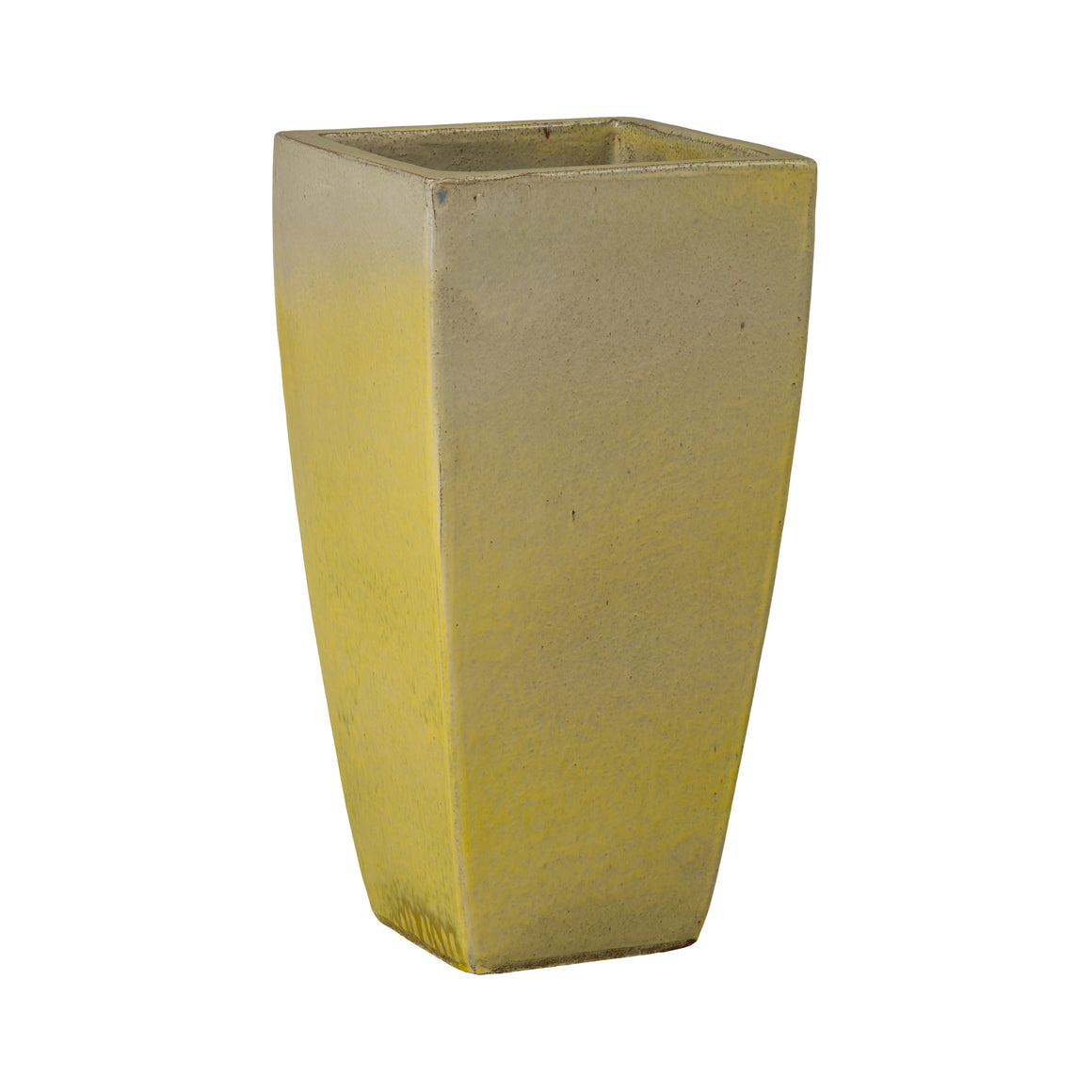 Quad 25 in. Square Yellow Snow Ceramic Planter