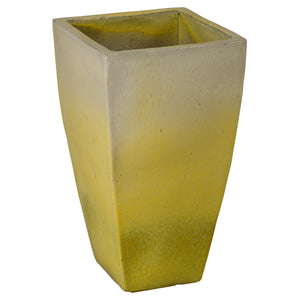 Square Yellow Snow Quad Ceramic Planters-s/3
