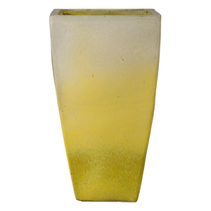 Square Yellow Snow Quad Ceramic Planters-s/3