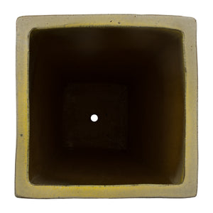 Square Yellow Snow Quad Ceramic Planters-s/3