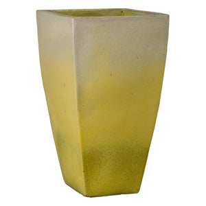 Square Yellow Snow Quad Ceramic Planters-s/3