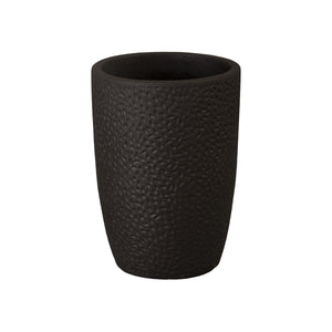 Round Matte Black Ceramic Planters with Notch Design-s/4
