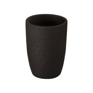 Round Matte Black Ceramic Planters with Notch Design-s/4