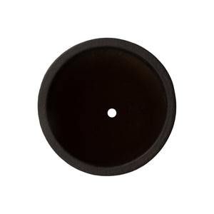 Round Matte Black Ceramic Planters with Notch Design-s/4