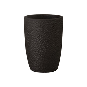 Round Matte Black Ceramic Planters with Notch Design-s/4