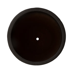 Round Matte Black Ceramic Planters with Notch Design-s/4