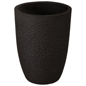 Round Matte Black Ceramic Planters with Notch Design-s/4