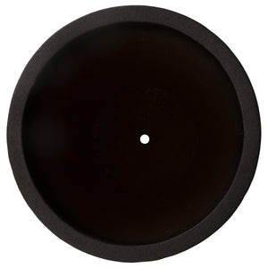 Round Matte Black Ceramic Planters with Notch Design-s/4