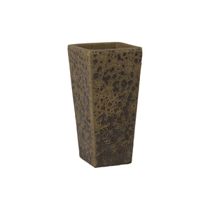Crisco 19.5 in. Tall Square Bubble Yellow Ceramic Planter