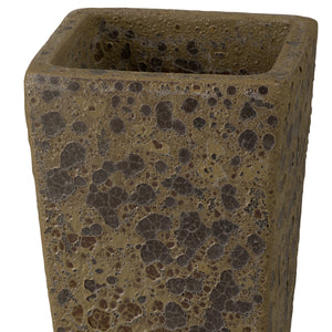 Crisco 19.5 in. Tall Square Bubble Yellow Ceramic Planter