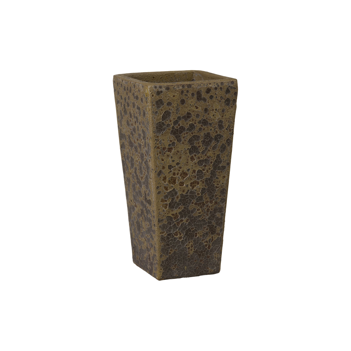 Crisco 19.5 in. Tall Square Bubble Yellow Ceramic Planter