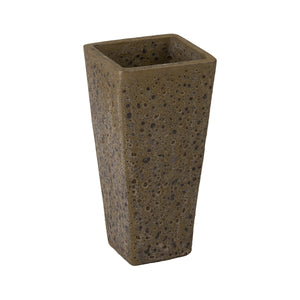 Crisco Set of 3 Tall Square Bubble Olive Green Ceramic Planters