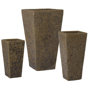 Crisco 19.5 in. Tall Square Bubble Yellow Ceramic Planter
