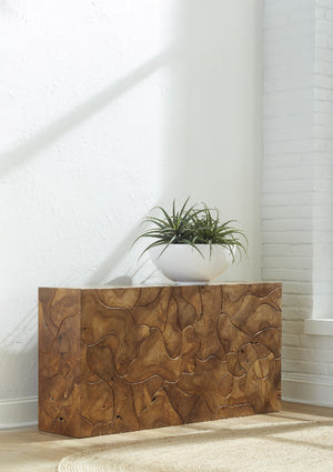 Teak Slice Console, Natural