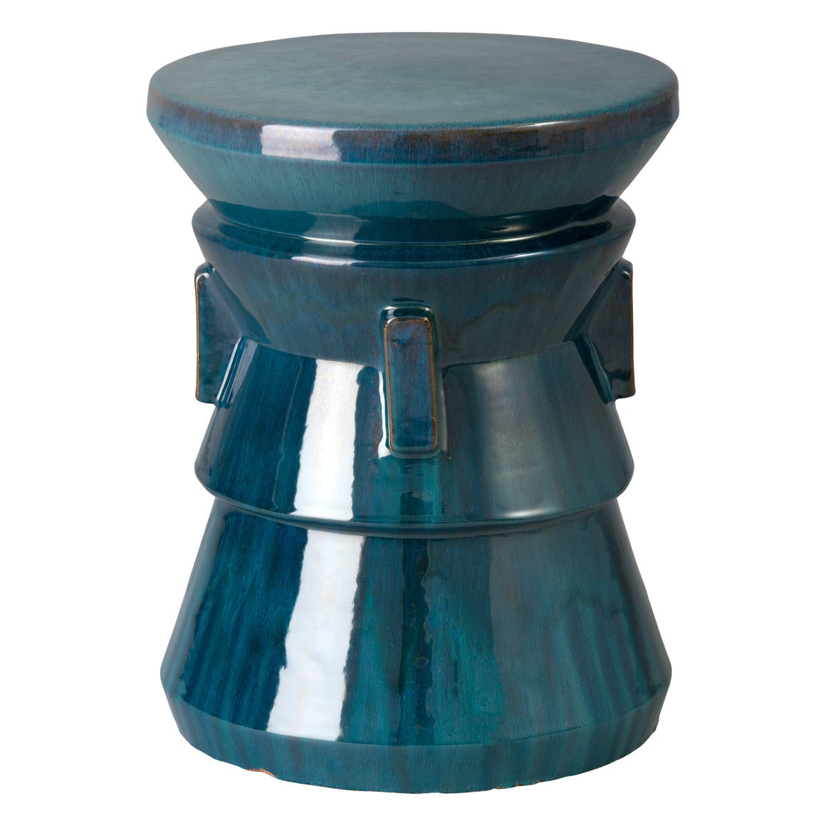 Four Handle Garden Seat, Teal 17.5X22"H