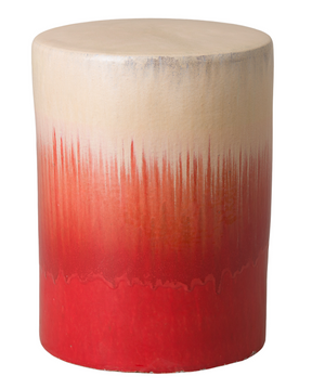 Red Cascade Cylinder Garden Stool