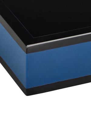 Navy Lacquer Tray Set of 2