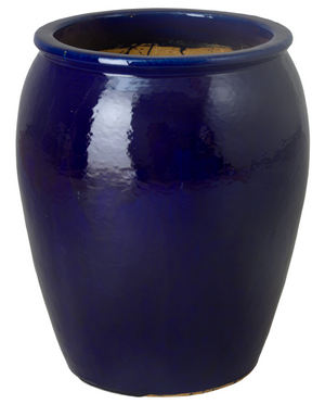 Large Tall Blue Ceramic Planter