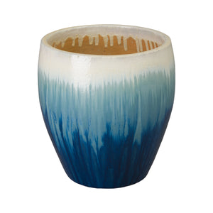 Ossal 19 in. Blue Snow Ceramic Planter