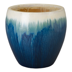 Ossal 23.5 in. Blue Snow Ceramic Planter