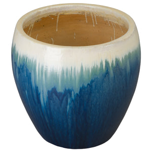 Ossal 23.5 in. Blue Snow Ceramic Planter