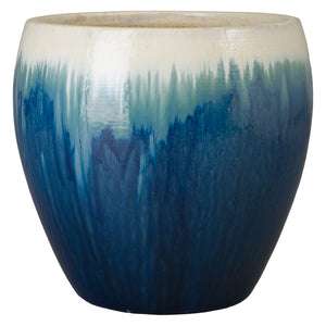 Ossal 23.5 in. Blue Snow Ceramic Planter