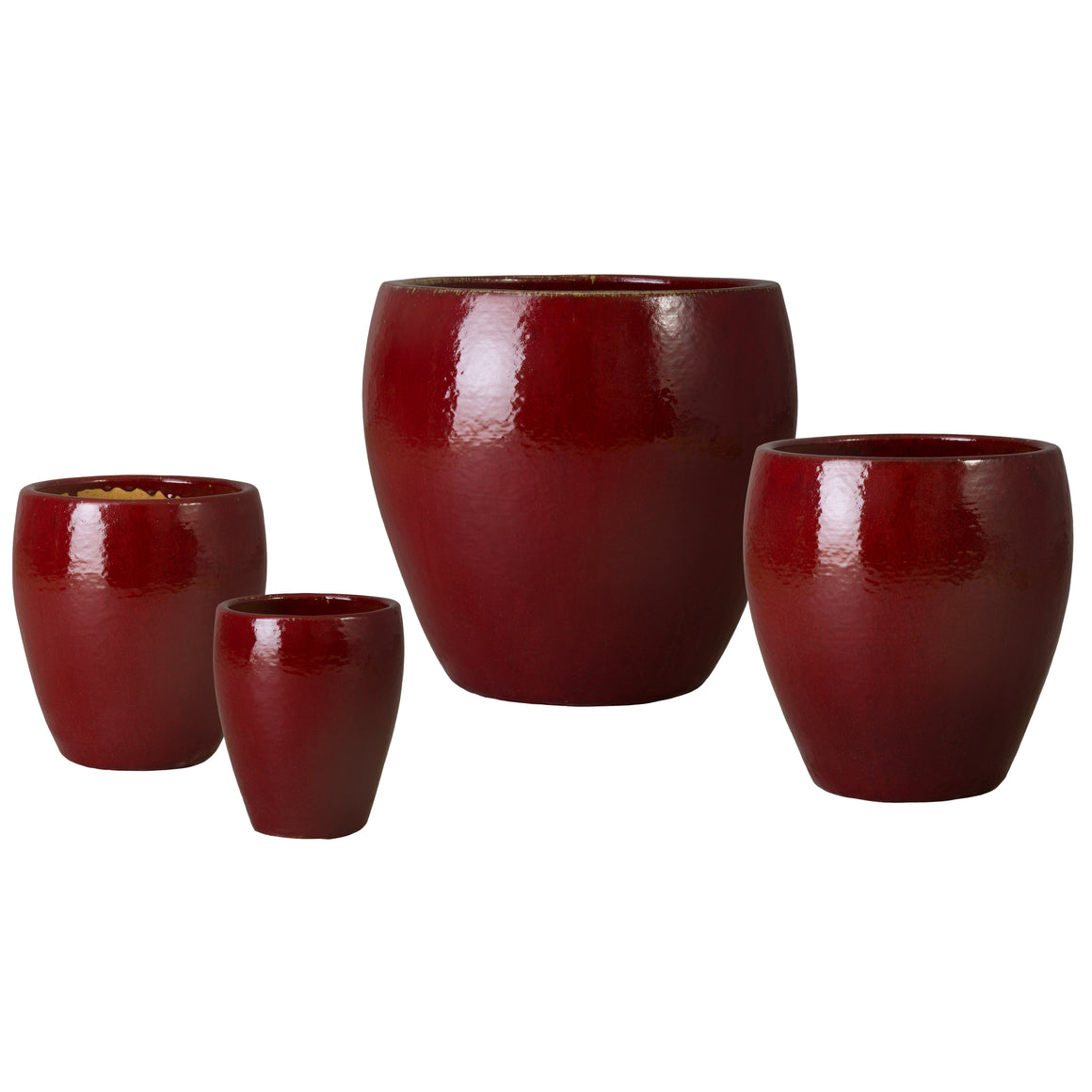 Ossal Planters,  S/4 Red 13;16;19;23.5"H