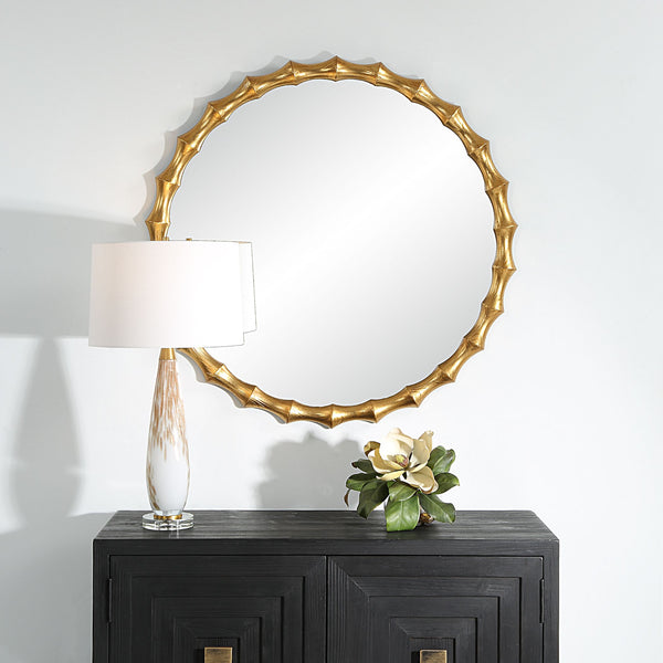 Uttermost Nacala Round Gold Mirror - Scenario Home