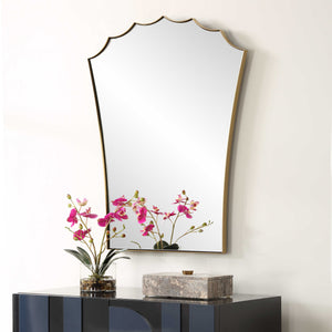Uttermost Monarch Scalloped Arched Vanity Mirror