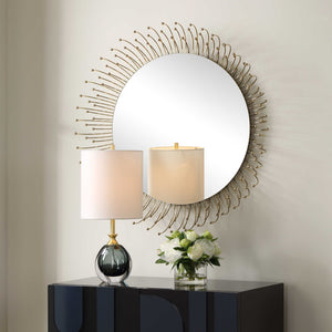 Uttermost Aga Round Gold Mirror