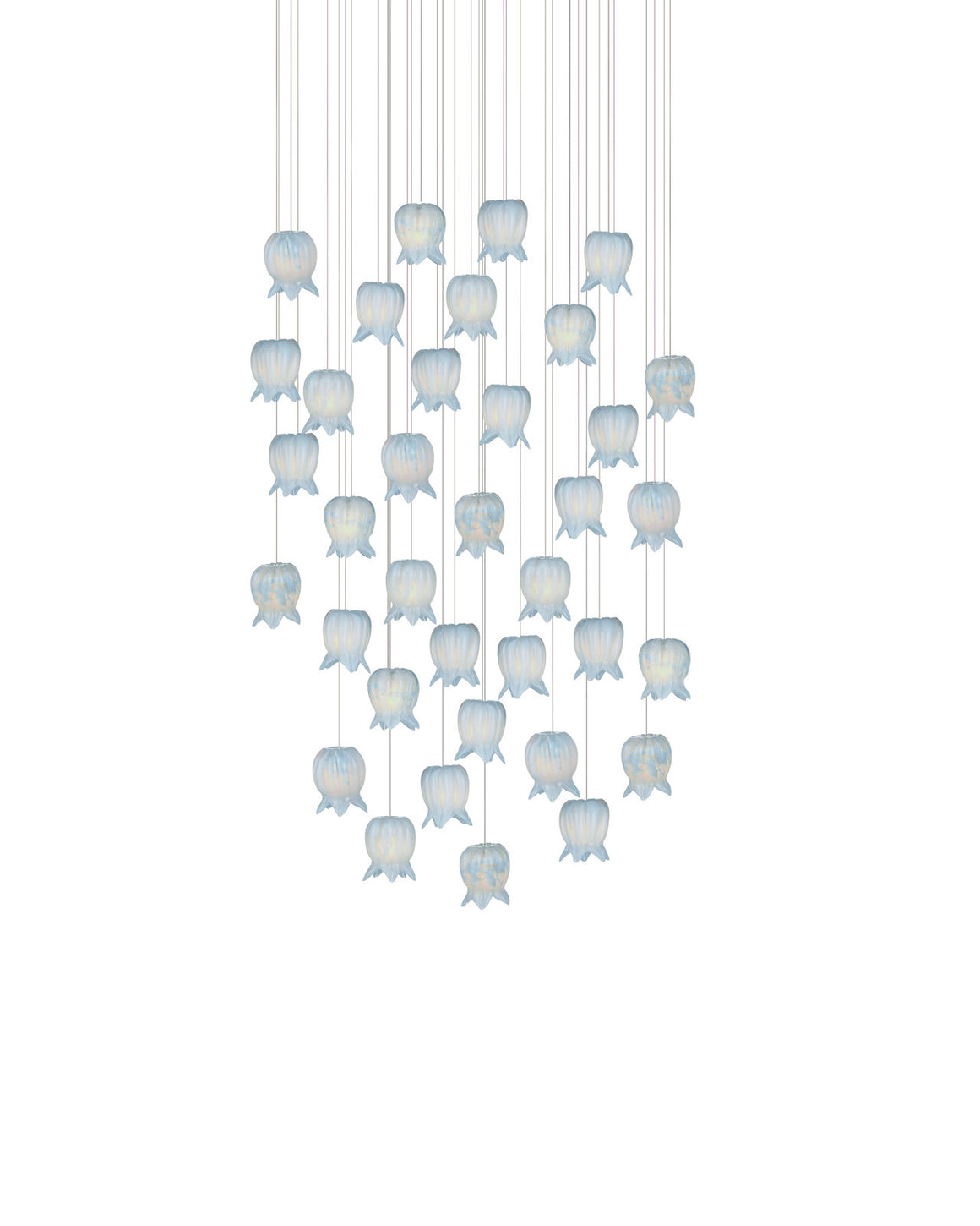 Polpo Blue 36-Light Round Multi-Drop Pendant